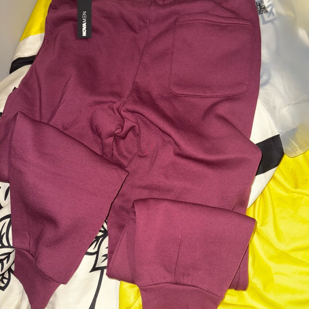 Burgundy Joggers with Pocket